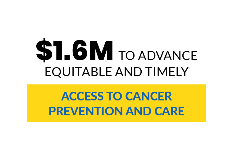 $1.6M to advance equitable and timely access to cancer prevention and care